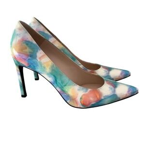 Stuart Weitzman Watercolor Leather Pumps Pointed Toe Heels Spain Size 8